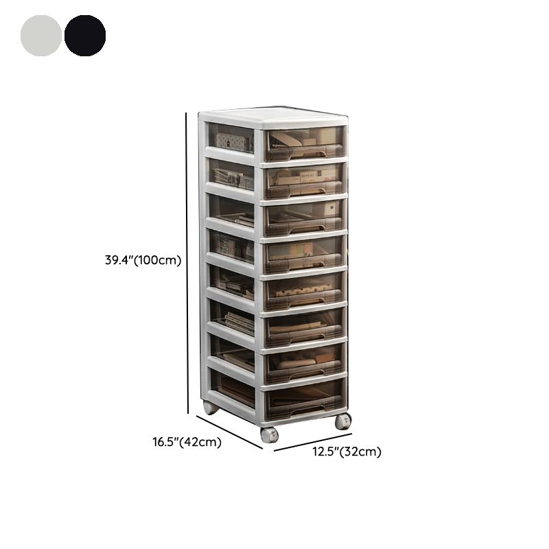 Transparent Filing Cabinet Modern Plastic Drawers Cabinet for Office