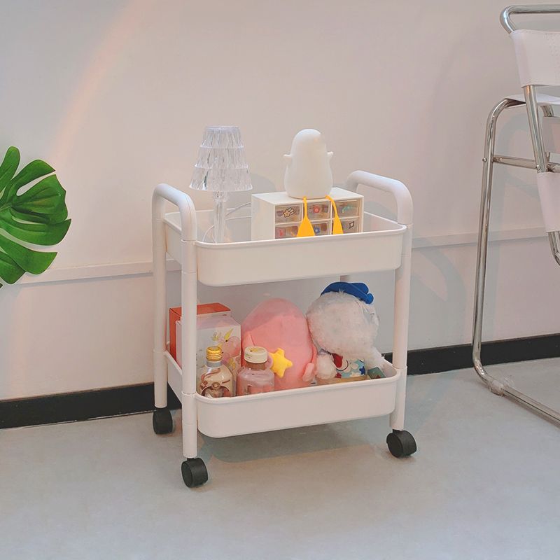 Modern Pure White Shelf Bookcase Etagere Plastic Bookcase Multi Tiers for Office