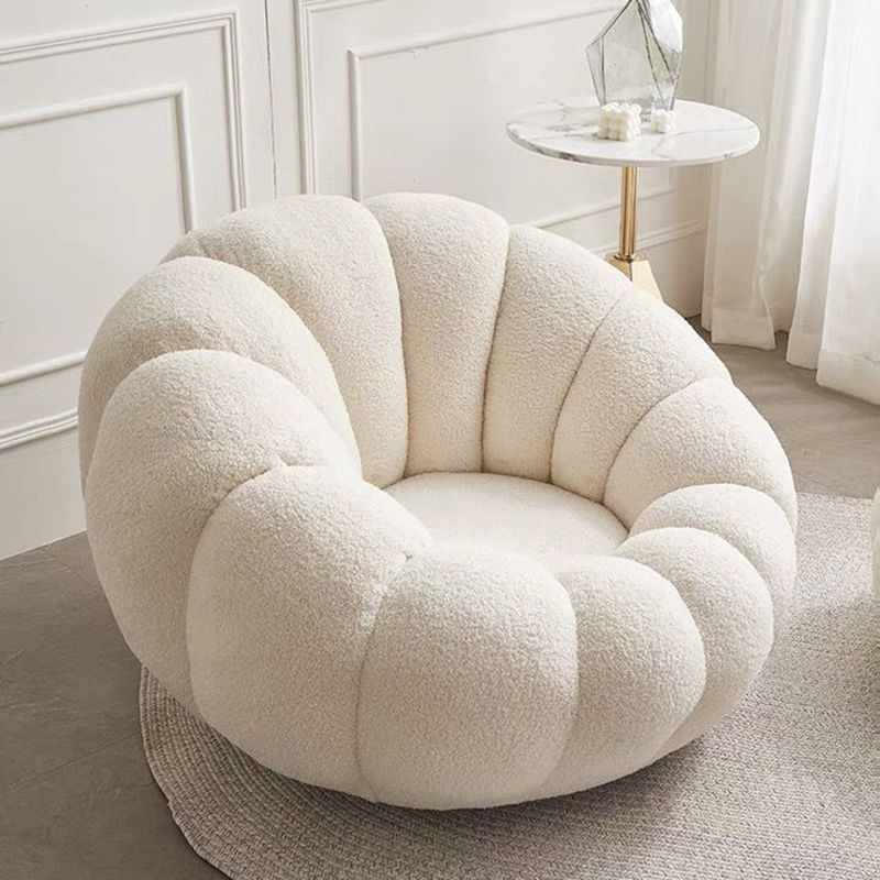 Beige Wool Stationary Sofa 27.55" High Sloped Arm Sofa for Living Room
