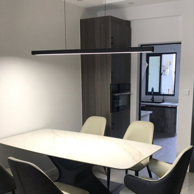 LED Simple Hanging Light Modern Rectangle Pendant Lamp Fixture for Dining Room