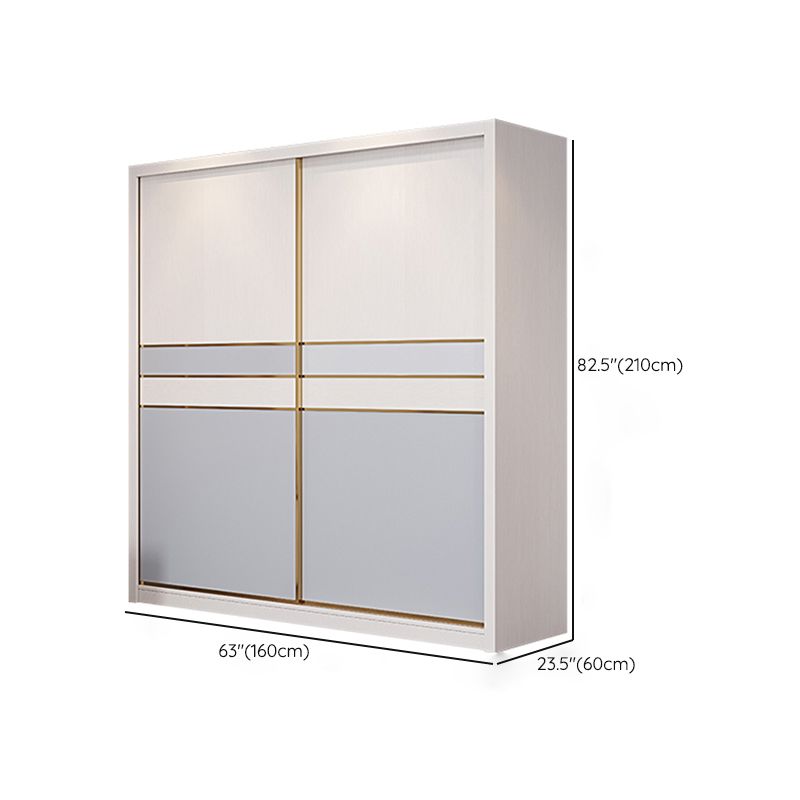 Bedroom Sliding Doors Armoire Coastal Wooden Storage Cabinet