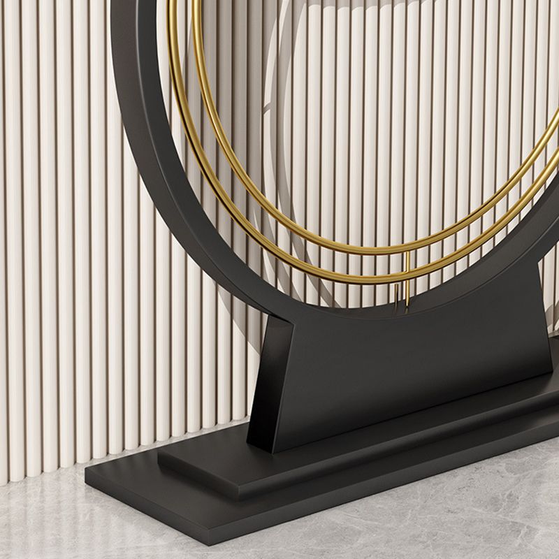 Contemporary Accent Table Antique Finish Sofa Console Table in Marble