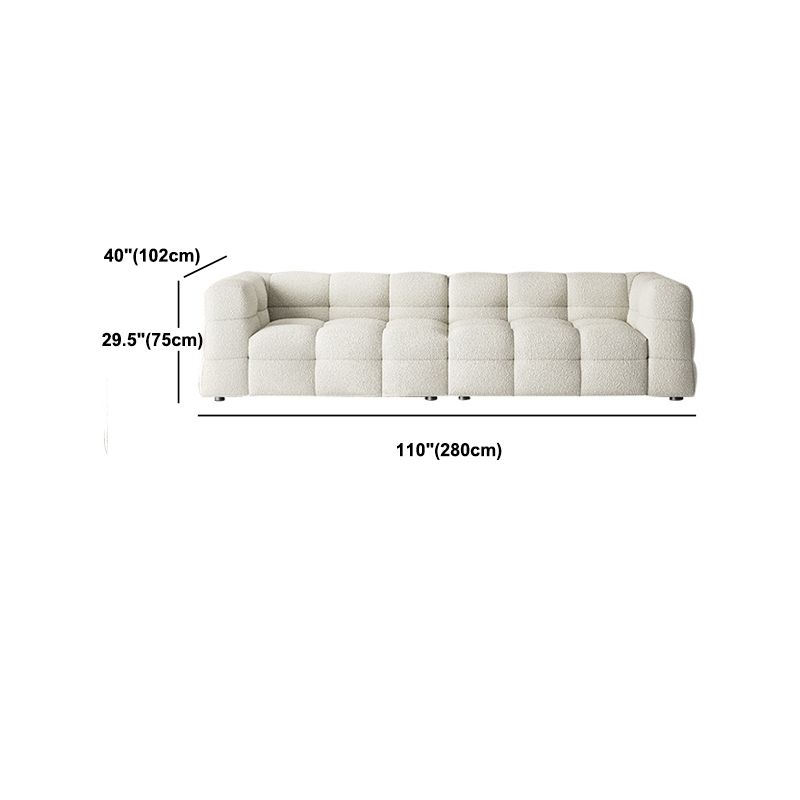 Wool Tuxedo Arm Sofa with Biscuit Back for Living Room 40.16" Wide