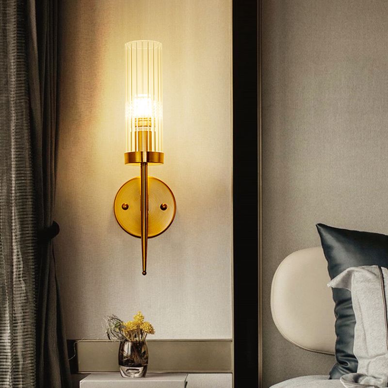 Pure Glass Wall Sconce in Modern Creative Style Wrought Iron Wall Lamp for Living Room