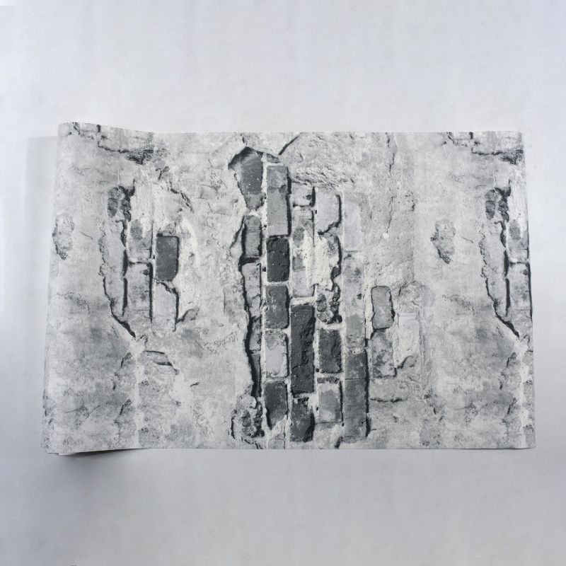 Industrial Bricks and Cements Wallpaper 31' by 20.5" Vinyl Waterproof Wall Covering