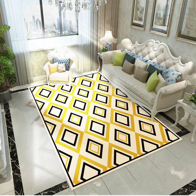 Purple Modern Rug Polyester Graphic Rug Non-Slip Backing Rug for Home Decor