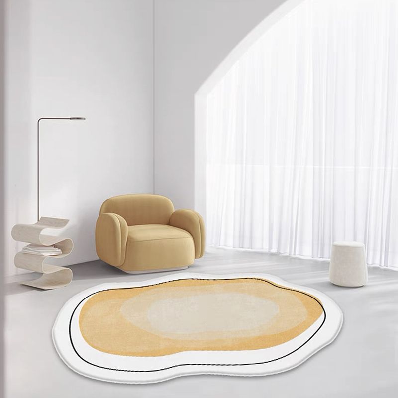 Gray Modern Rug Polyester Color Lump Area Rug Washable Rug for Living Room