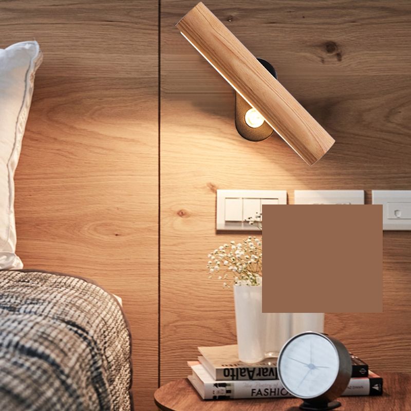 Modern Minimalist Style Linear Wall Mounted Light Fixture Wood Wall Mounted Lighting for Bedroom
