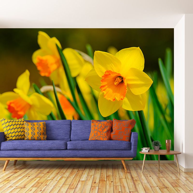 Simplicity Blossoming Flower Wall Mural Personalized Size Decal for Girl's Bedroom