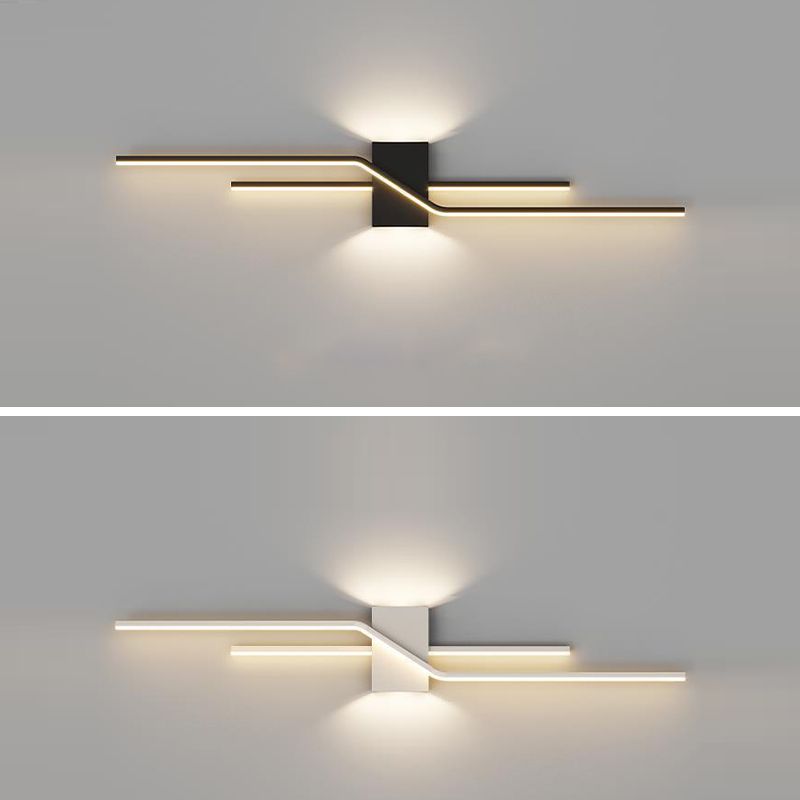 2-Light Modern Wall Mounted Sconce White/Black LED Wall Light for Foyer