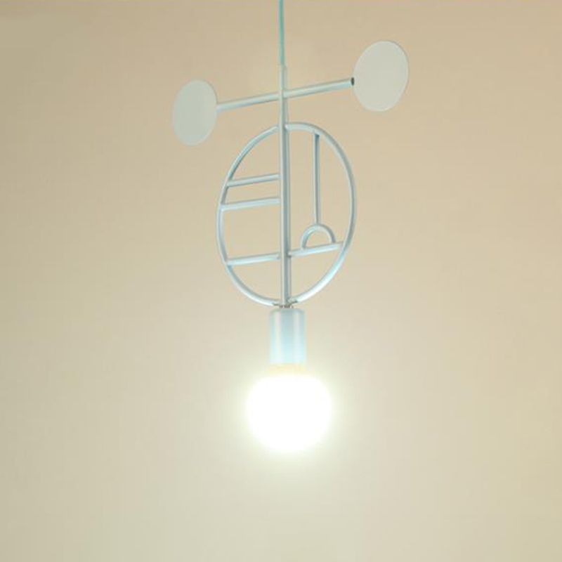Geometrische Rahmen Droplampe Einfachheit Metallic 1 Kopf Schlafzimmer Anhängerleuchte mit bloßem Glühbirnendesign
