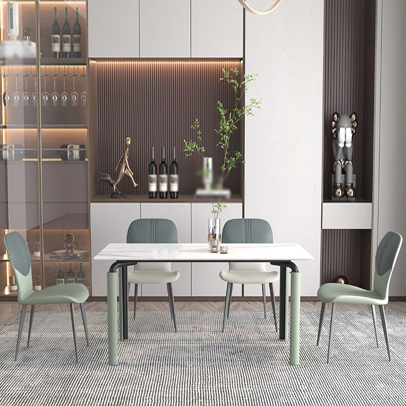 Contemporary Style Metal Dining Chairs Wingback Side Chairs for Kitchen