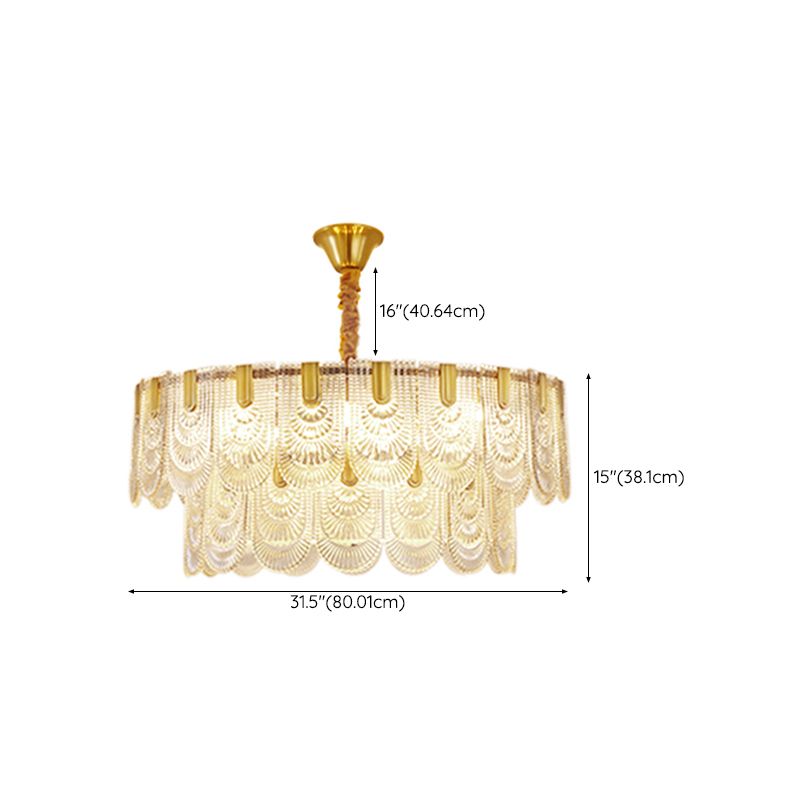 Contemporary Metal Pendant Light with Glass Shade for Living Room