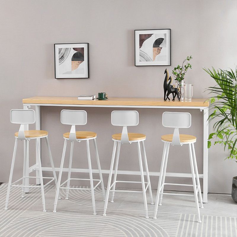 Modern Style Rectangle Wood Bar Table 1/5/9 Pieces Bar Table Set for Kitchen