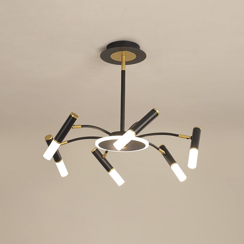 Tube metalen hangende kroonluchter retro 6/8/10-head black-gouden ophanging verlichting in warm/wit licht
