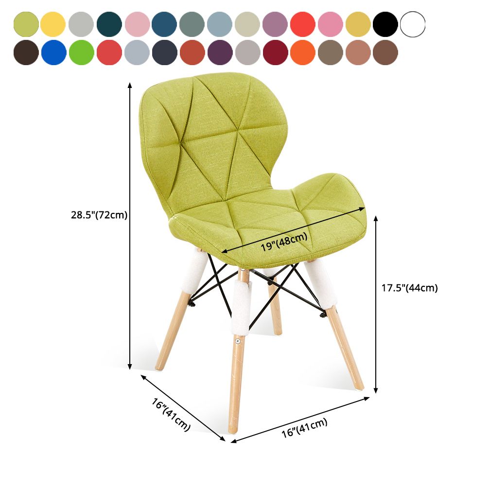 Home Scandinavian Side Chair Wood Upholstered Wingback Dining Room Chair