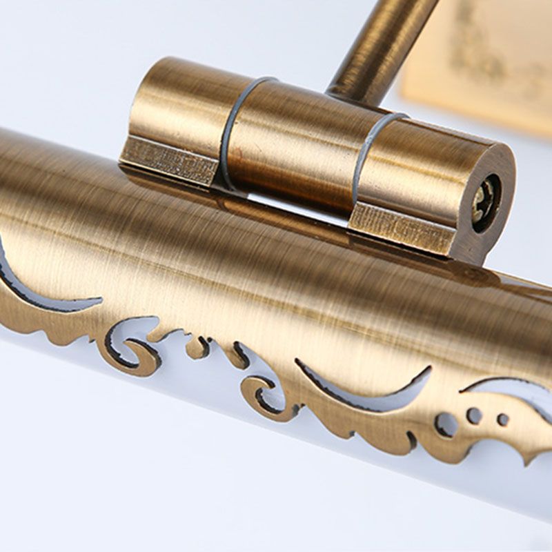 Brass LED Wall Lamp in Traditional Classic Style Electroplate Iron Wall Light with Acrylic Shade