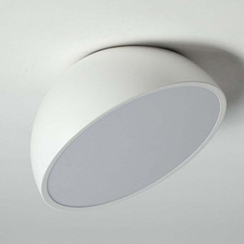 Moderne minimalistische LED-plafondlamp aluminium halfrond inbouw met acryl kap