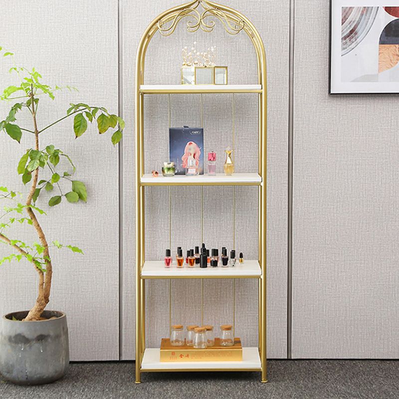 Glam Style Gold Bookshelf Metal Open Shelf Bookcase for Home