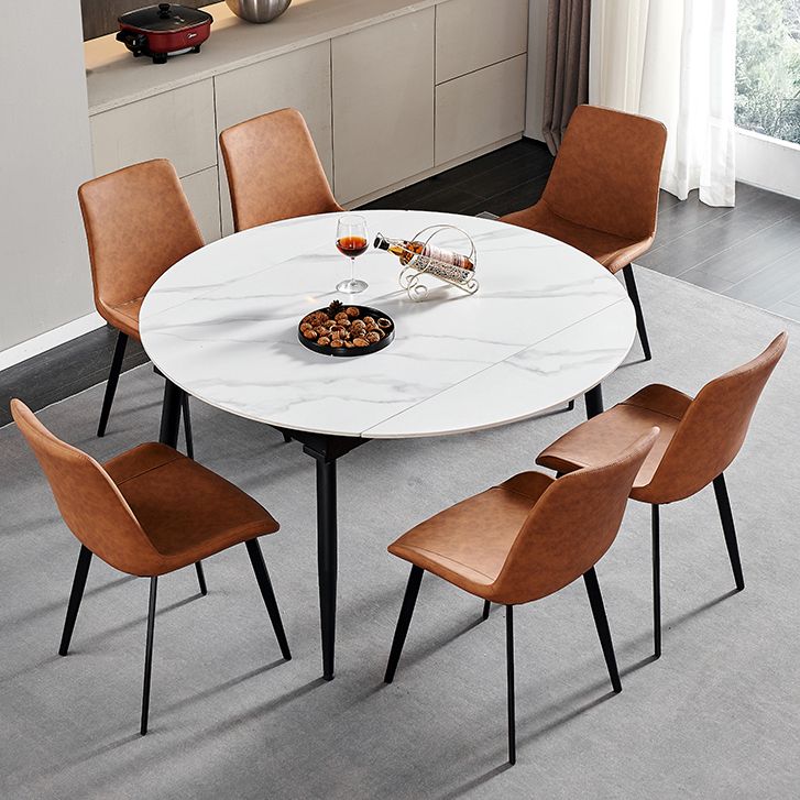 Table de salle à manger rectangulaire de 4 pieds en pierre de style Simplicity avec abattant