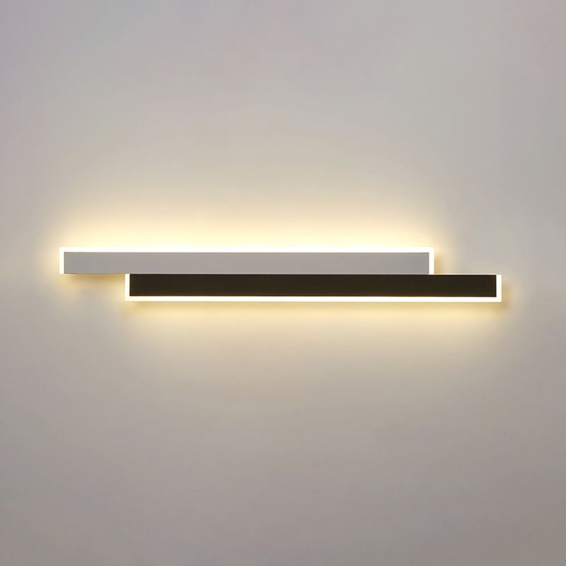 Contemporary Style Linear Wall Light Fixtures Metal 2 Lights Led Wall Mount Lamp