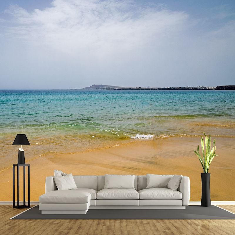 Photo of Tropical Beach Mural Stain Resistant Wall Art for Dining Room