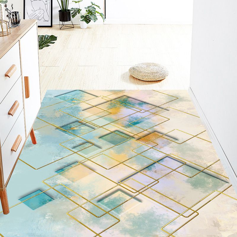 Leichter Luxus Teppich Polyester Farbblock Teppich Waschbar Teppich für Wohnkultur