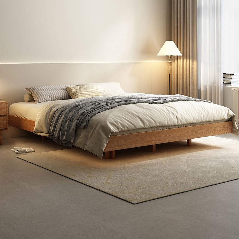5.12" High Wood Platform Bed Scandinavian Natural Bed Frame Set