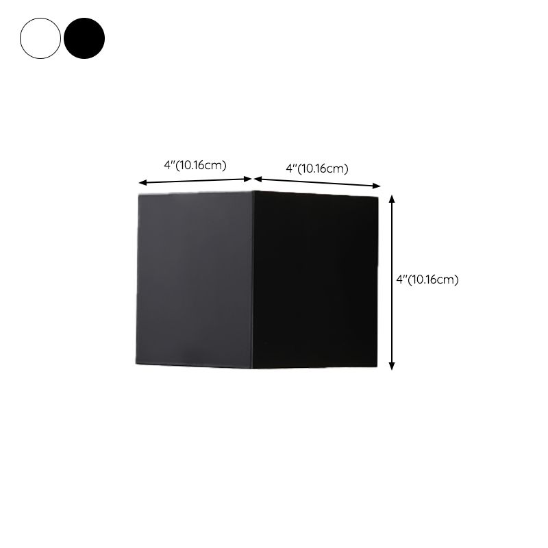 Minimalism Wall Sconce Square Wall Light Fixture with Metal Shade for Bedroom