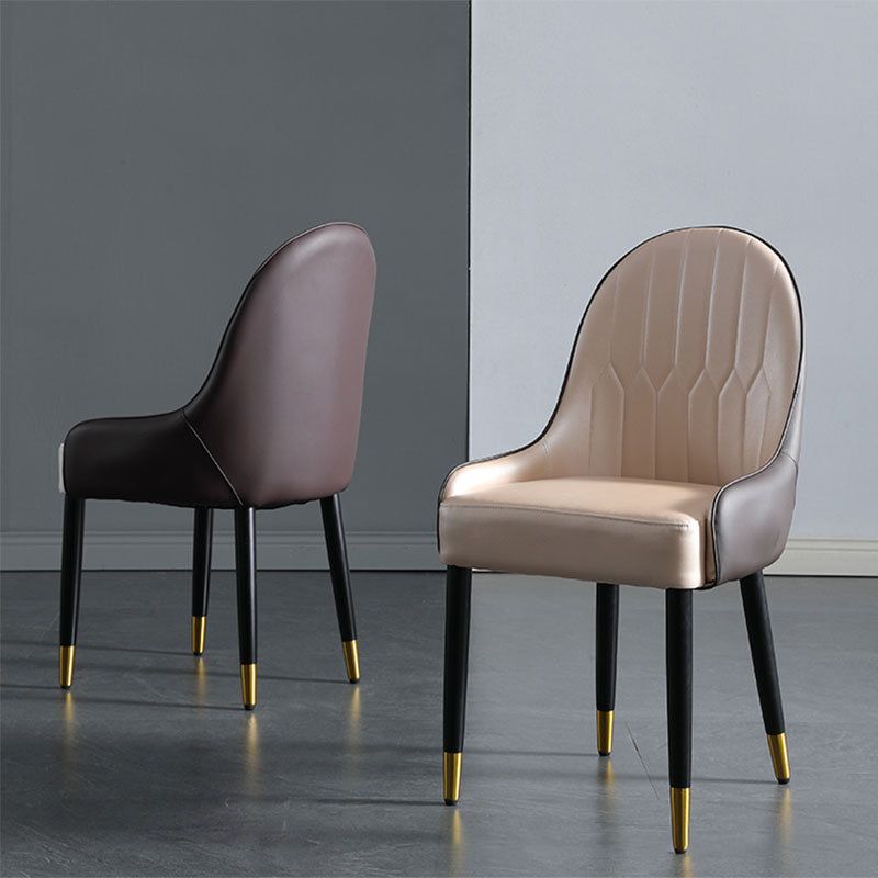 Scandinavian Indoor Arm Chair Upholstered Parsons Wood Dining Room Chair (Set of 2)