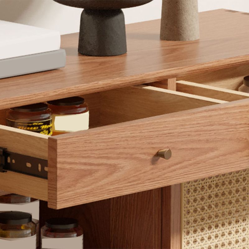 Contemporary 31.5"all Natural Wooden Cabinet, Rectangle Accent Cabinet with Drawers