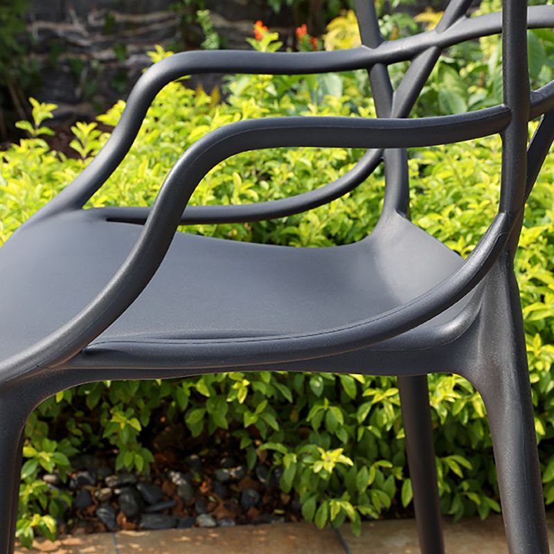 Contemporary Style Armless Chair Plastic Open Back Side Chair for Dining Room