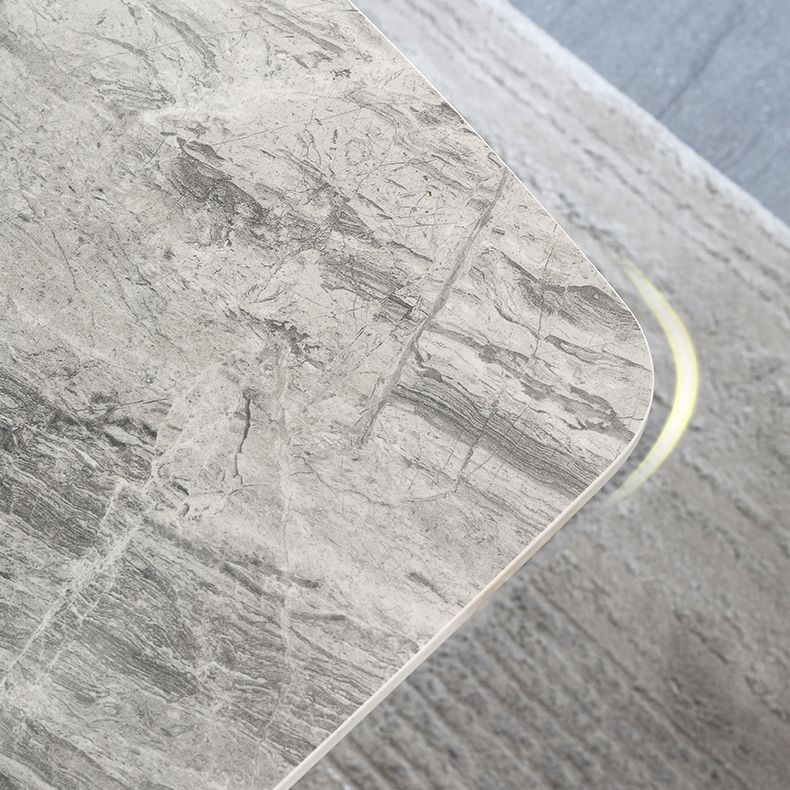 Contemporary Gray Standard Dining Set Rectangle Shape Sintered Stone Dining Set for Kitchen