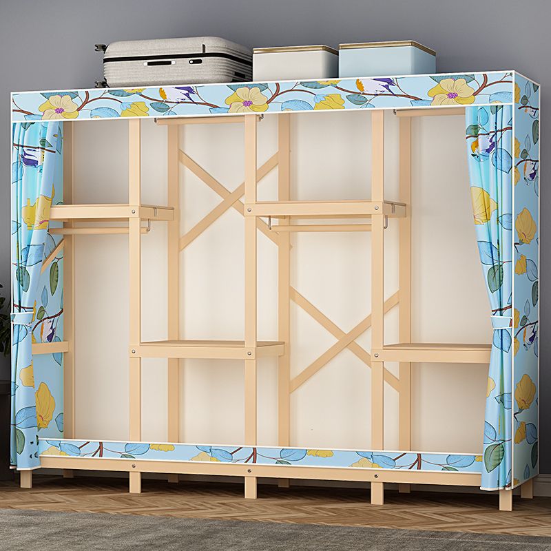 Contemporary Style Wardrobe Solid Wood 1-Door Wardrobe Closet for Bedroom