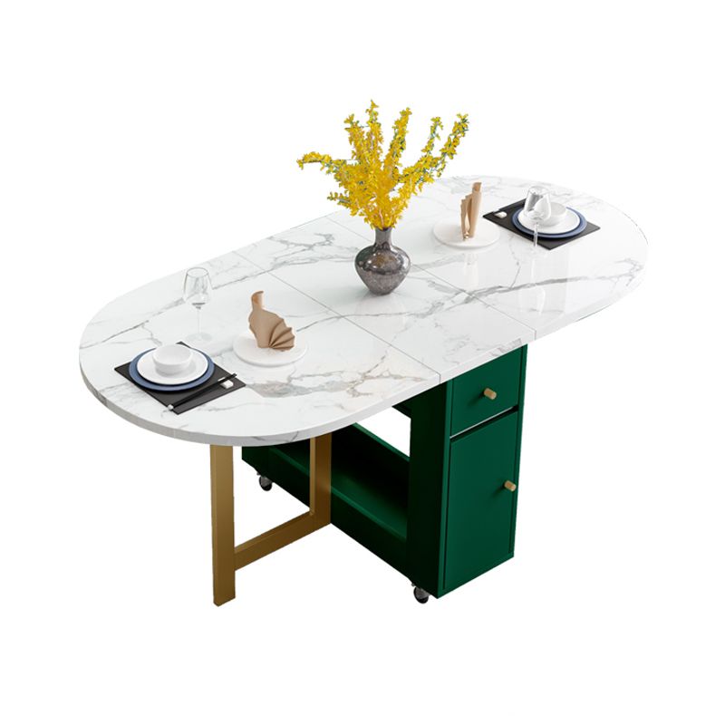 Mesa de comedor blanca ovalada de 59 pulgadas Simplicidad extensible para el comedor