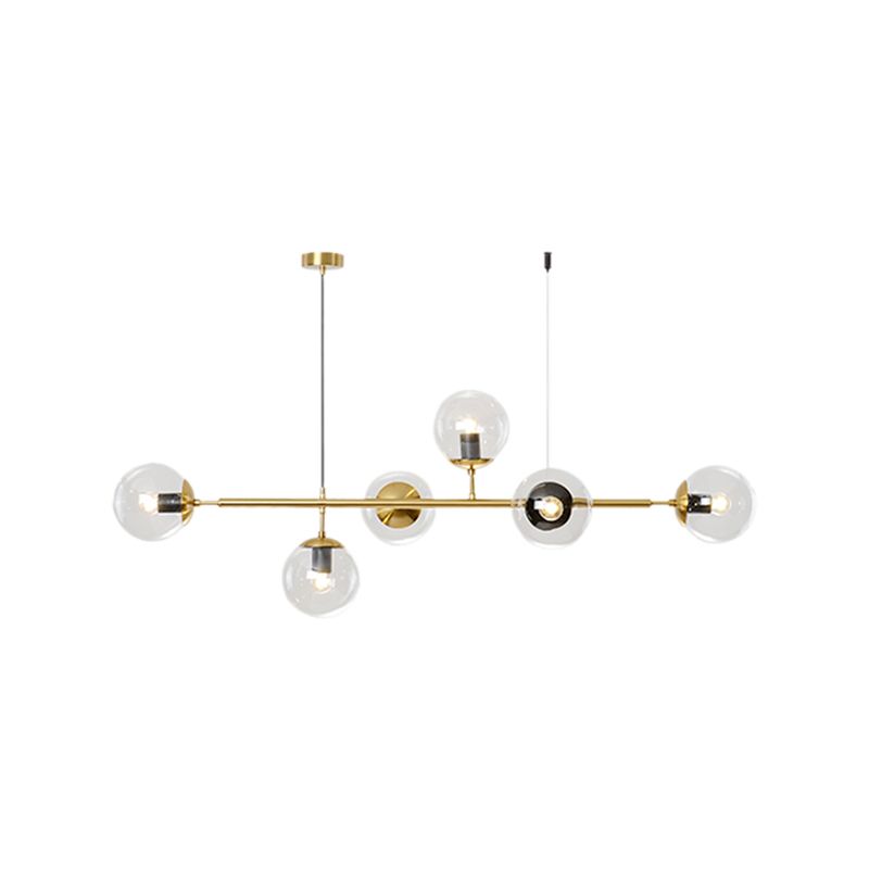 Nordic Style Hanging Lamp Ball Shape Shade Island Light Fixture for Bedroom