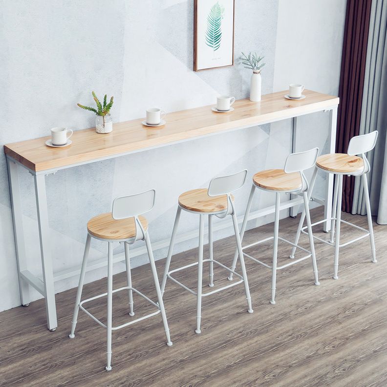 Solid Wood Counter Stool Contemporary Armless Stool for Living Room