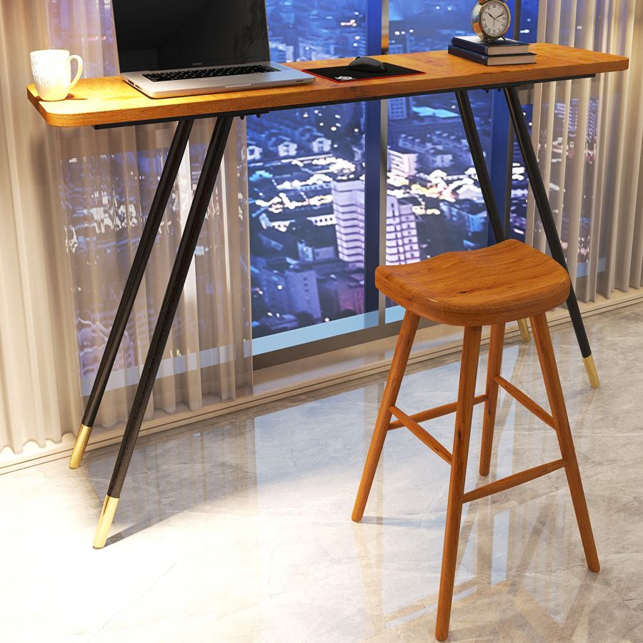 Glam Rectangle Bar Table Set 1/2 Pcs Solid Wood Bar Table Set