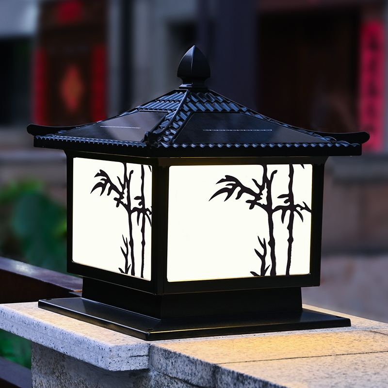Modern Pillar Lamp Simplicity LED Solar Lighting Fixture for Garden