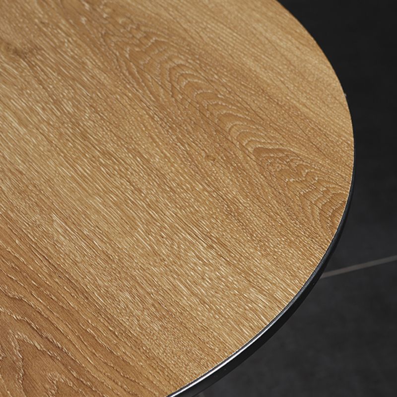 Contemporary Round Wood Top Bar Dining Table for Coffee Shop