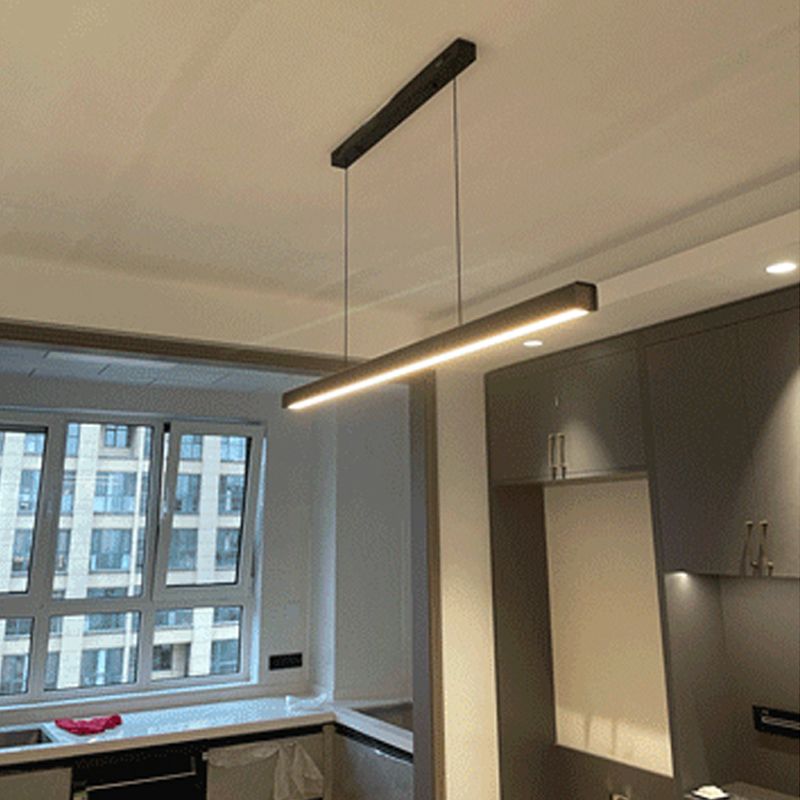 Nordic Ceiling Chandelier Lamp Modern LED Long Linear Pendant Light for Dining Room
