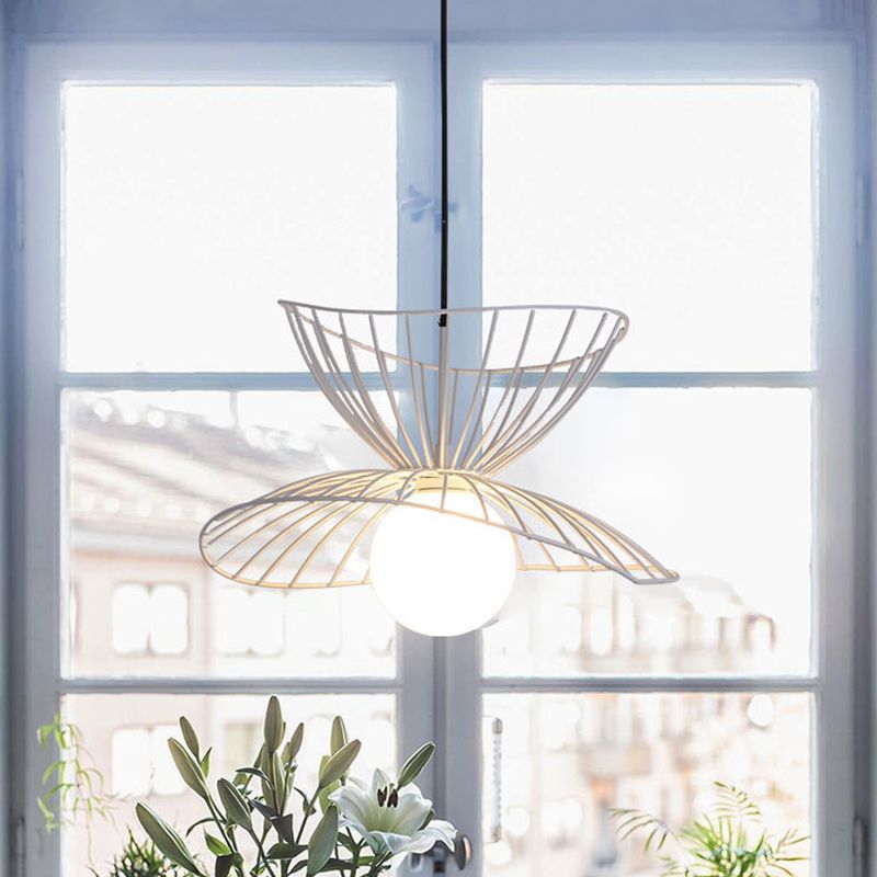 Sala da pranzo in gabbia a ciondolo lampada a loft in stile loft metallo a 1 luci di goccia