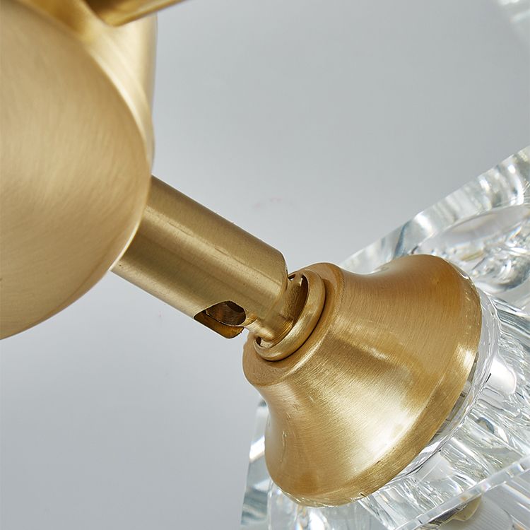 Crystal Geometrische Flush Plafond Licht Modern Multi-Lights Flush Mount Verlichting in Brass