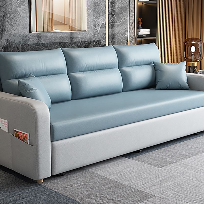 Square Arm Sofa Biscuit Back Sofa for Apartment and Bonus Room
