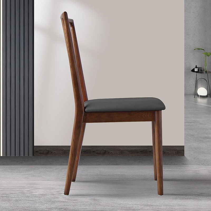 Sillas de comedor de madera de estilo moderno, respaldo de listones, silla lateral apilable para cocina