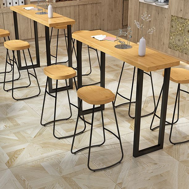 Contemporary Dining Stools Backless Bar Stools with Footrest