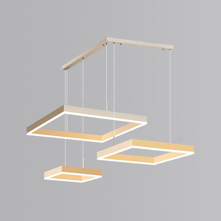Moderne verlichting kroonluchters Meerdere vierkanten Opgeslepen verlichtingsarmaturen voor woonkamer