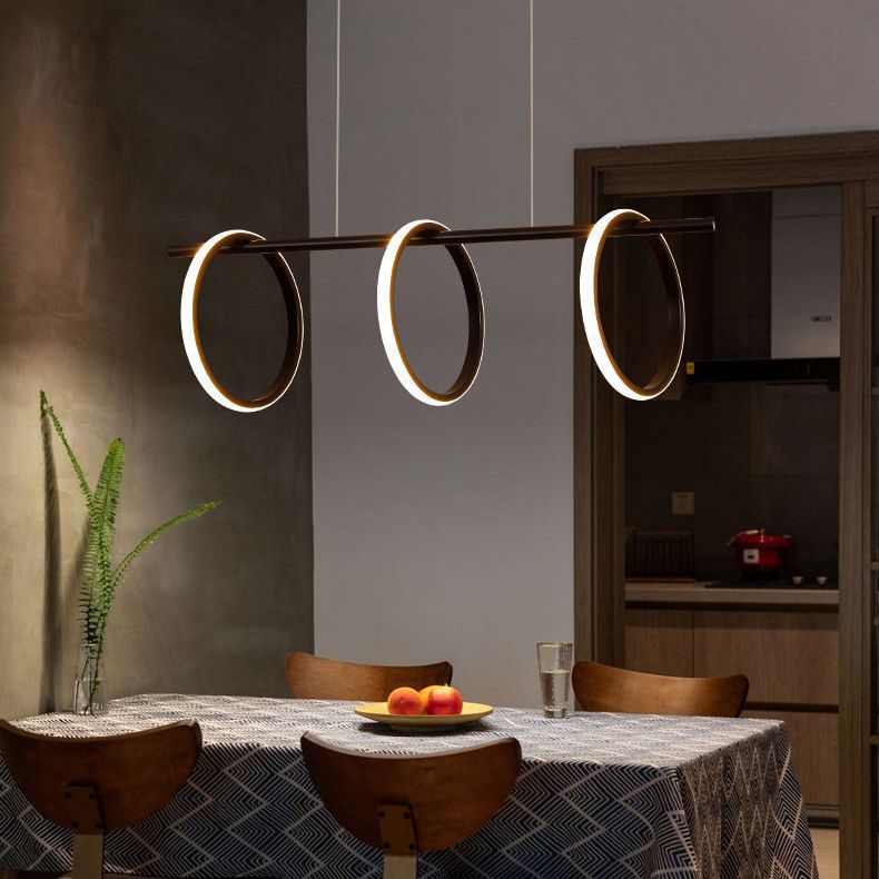 Geometric Island Lighting Modern Metal 3 Light Island Pendant Lights for Kitchen