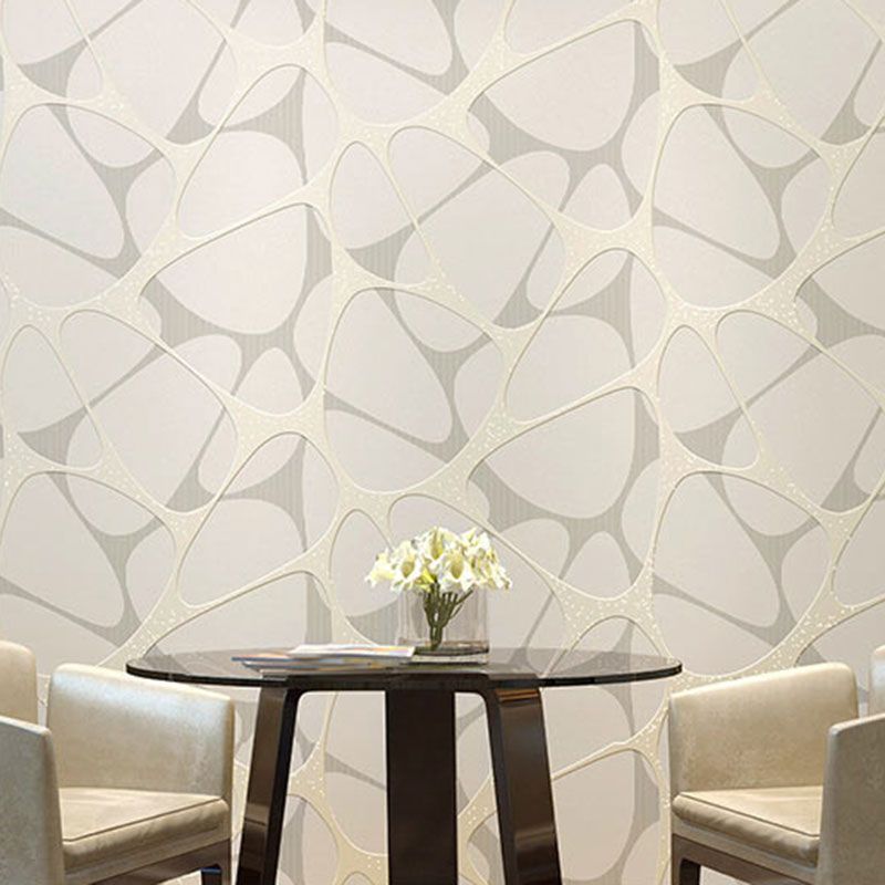 Water-Resistant Geometries Wall Covering Non-Woven Material Wallpaper Roll for Guest Room Decor