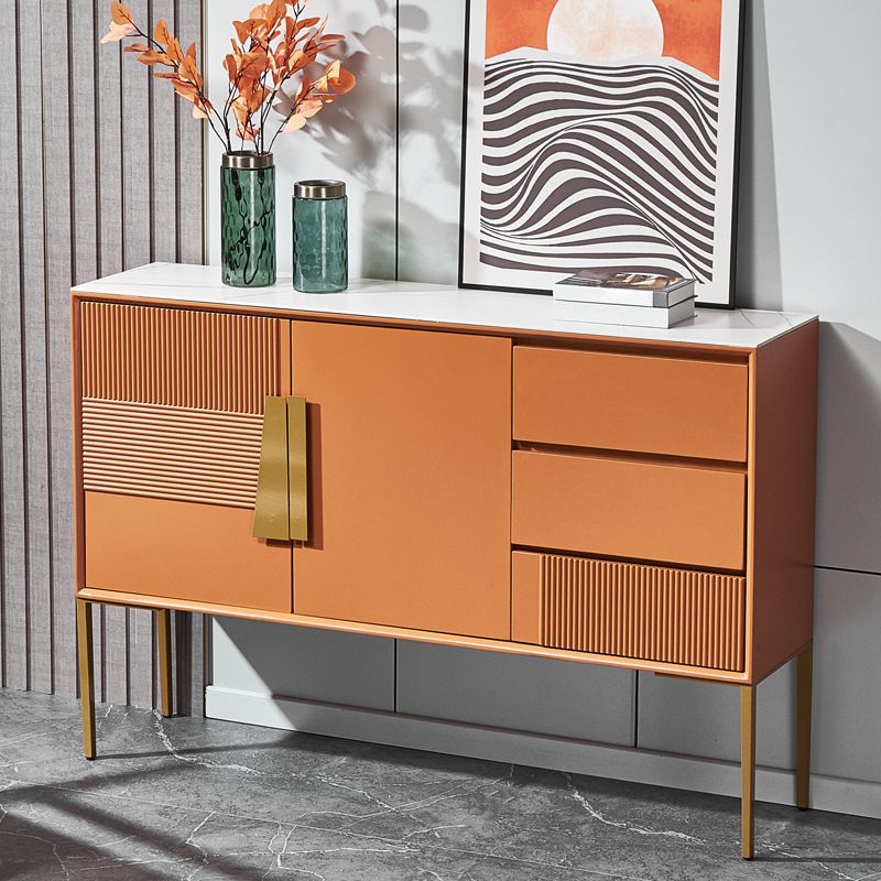 Classic Glam Combo Dresser Horizontal Stone Storage Chest for Bedroom